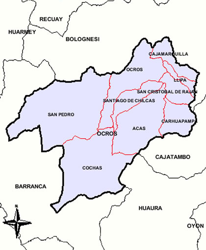 MAPA DE LA PROVINCIA DE OCROS