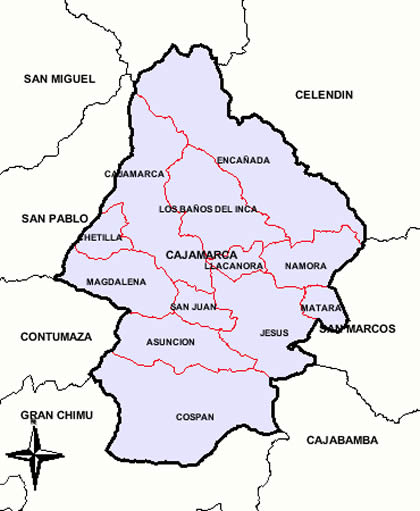 MAPA DE LA PROVINCIA DE CAJAMARCA