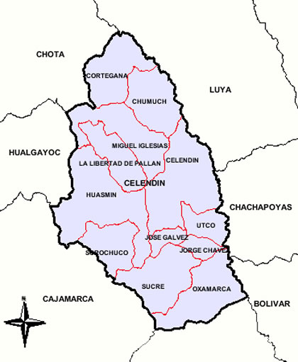 MAPA DE LA PROVINCIA DE CELENDIN