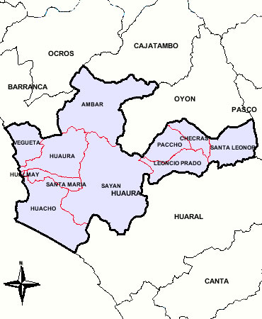 MAPA DE LA PROVINCIAL DE HUAURA